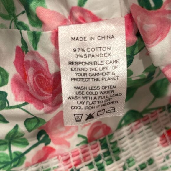 Hill House Floral Crop Top - Pink and Green - Picture 11 of 12